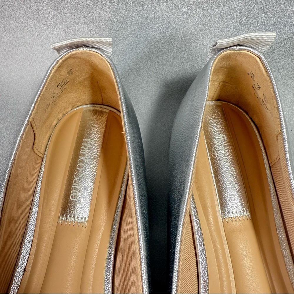 Franco Sarto Ariel Metallic Silver Square Toe Ballet Flats - Picture 12 of 15